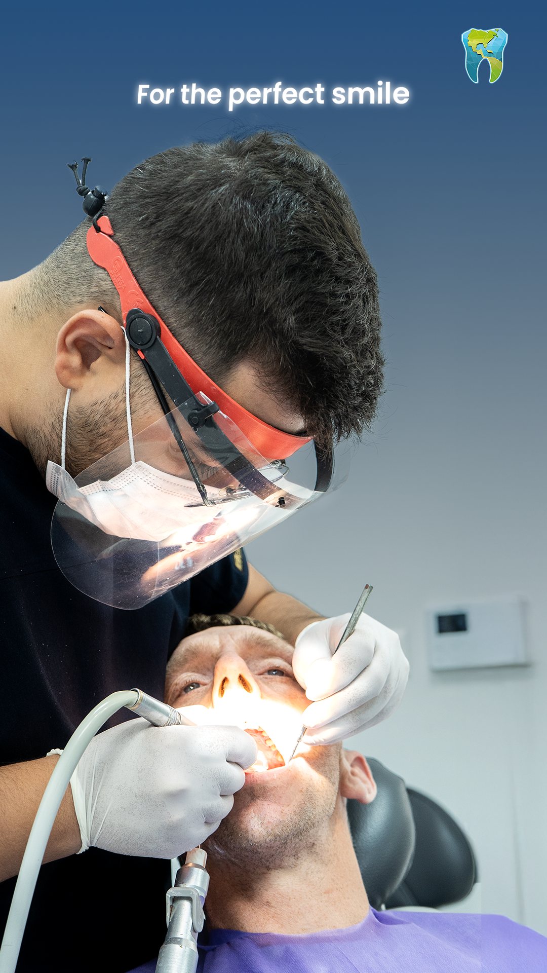 A Dent Universal dentist treating a patient